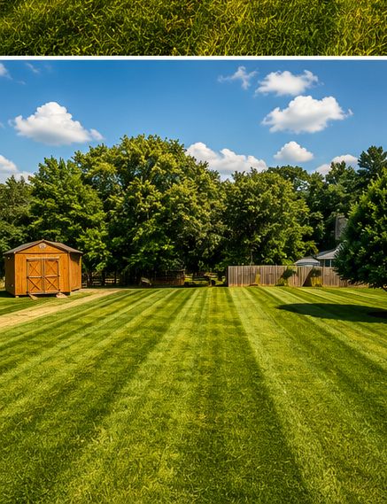 Full backyard maintenance with crisp mow lines
